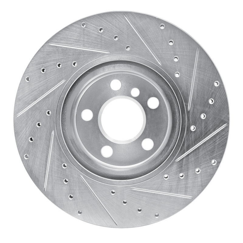 BMW 228I Gran Coupe Brake Rotor (1) - Front Left - R1 Concepts - Drilled & Slotted - Silver - `15-`25